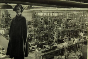 Simone Weil at a factory.